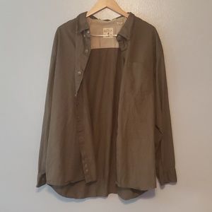 Red head button down shirt